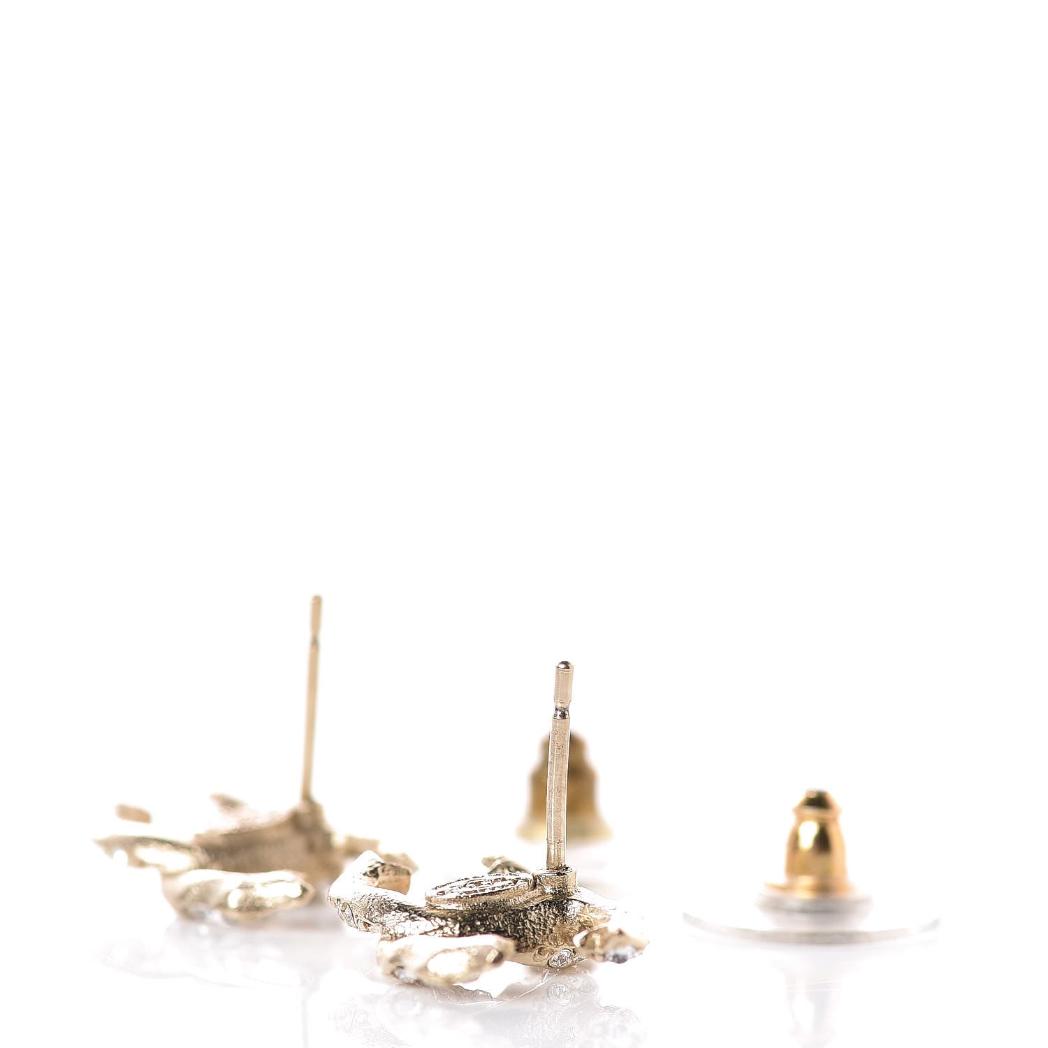 Chanel Crystal CC Earrings Gold 3 of 5