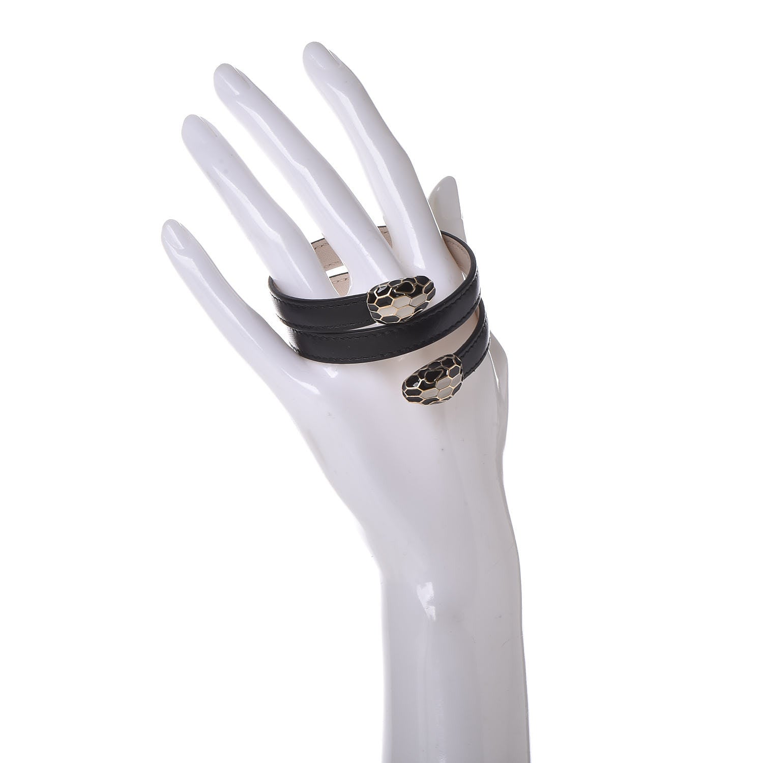 Bulgari Calfskin Serpenti Forever Double Coil Cleopatra Bracelet Black 2 of 6