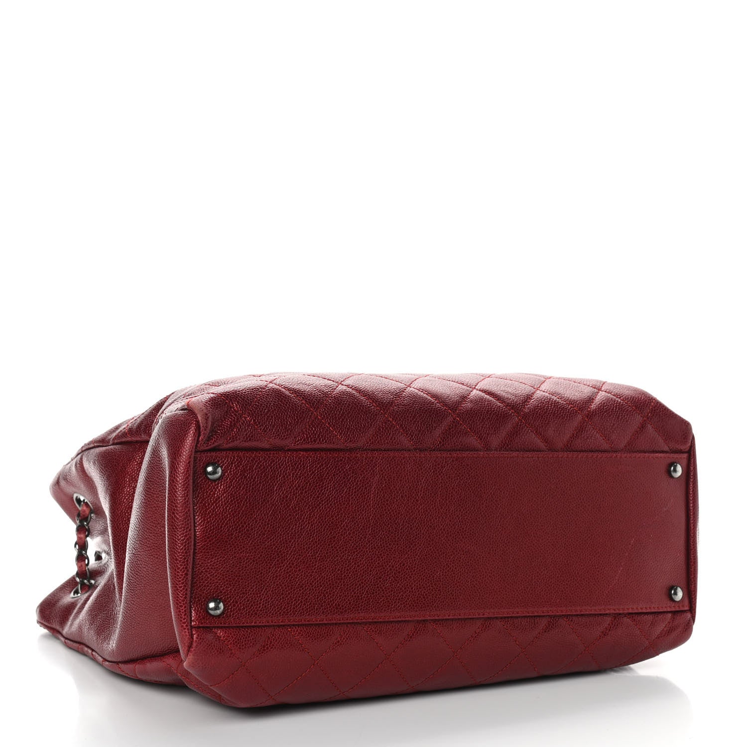 Chanel Iridescent Caviar Quilted Tall Chic Shopping Tote Red 3 of 8