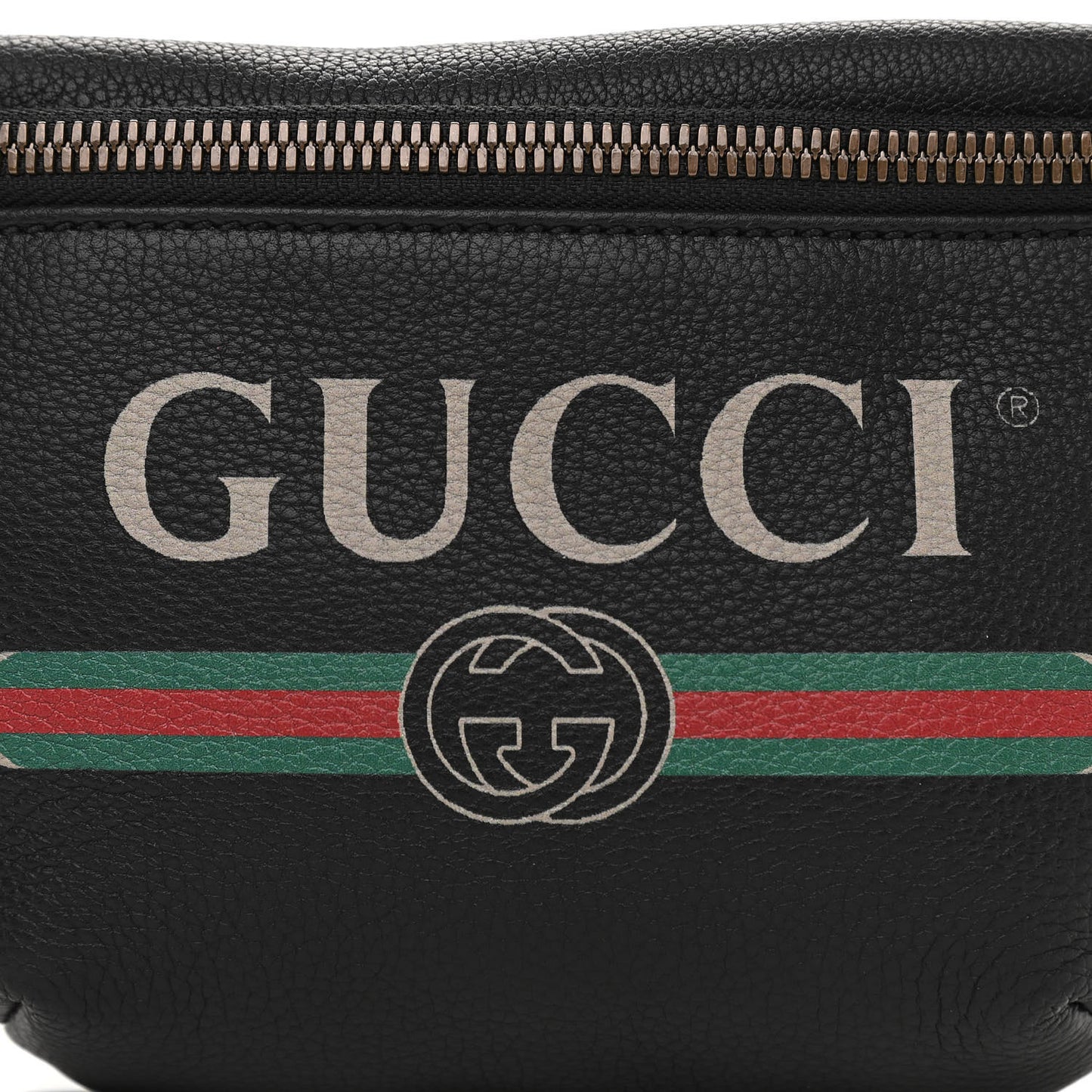 Grained Calfskin Small Logo Belt Bag Black