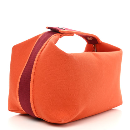 Hermes Canvas Large Bride-A-Brac Pouch Orange Feu Burgundy 3 of 6