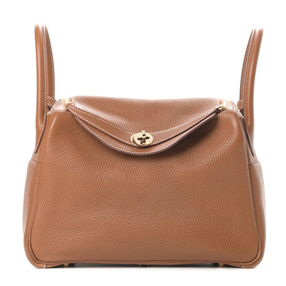 Hermes Taurillon Clemence Lindy 30 Gold 1 of 17