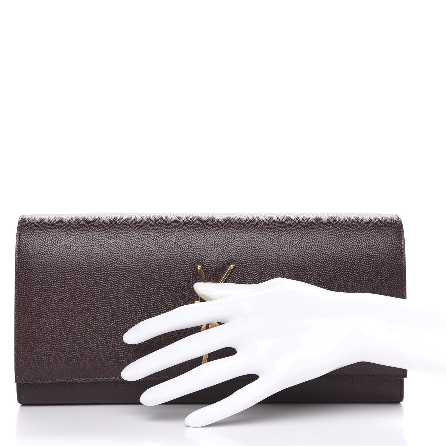 Saint Laurent Grain De Poudre Classic Monogram Cassandre Clutch Amaranto 2 of 9