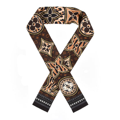 Louis Vuitton Silk Monogram LV World Bandeau Brown 1 of 3
