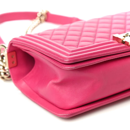 Chanel Lambskin Quilted Medium Boy Flap Pink 9 of 21