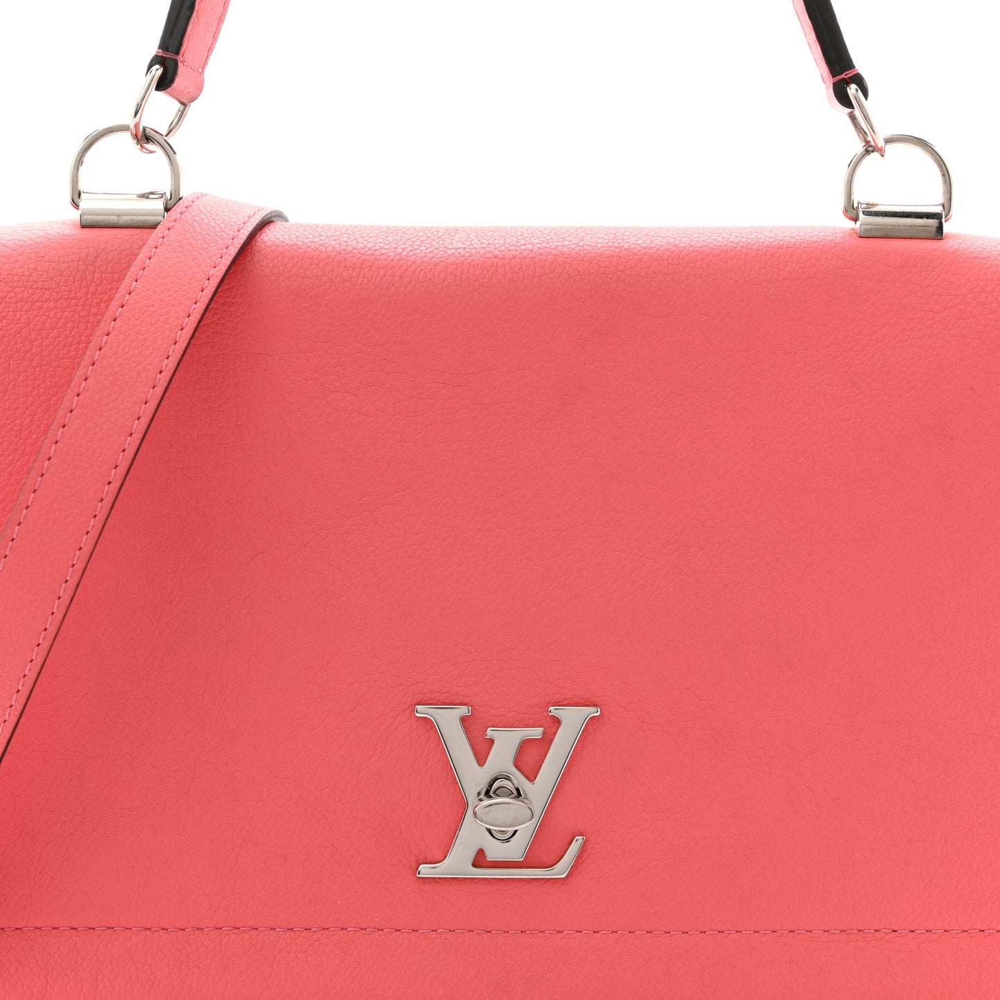 Soft Calfskin Lockme II Top Handle  Rose Bruyere