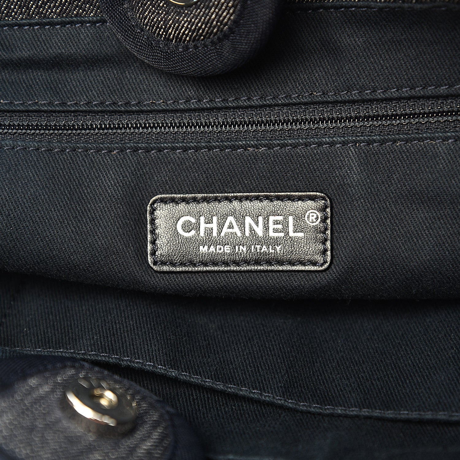 Chanel Denim Small Deauville Tote Dark Blue 5 of 11