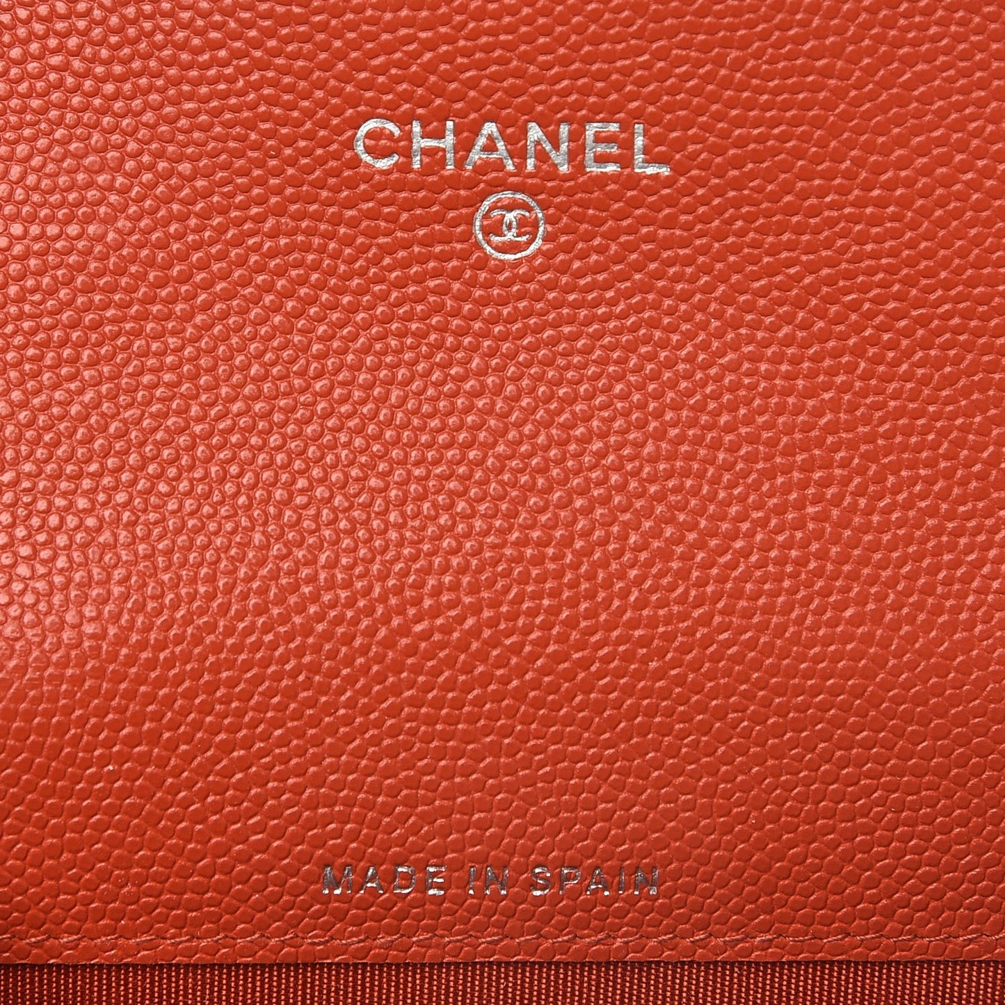 Caviar Quilted Card Holder Orange