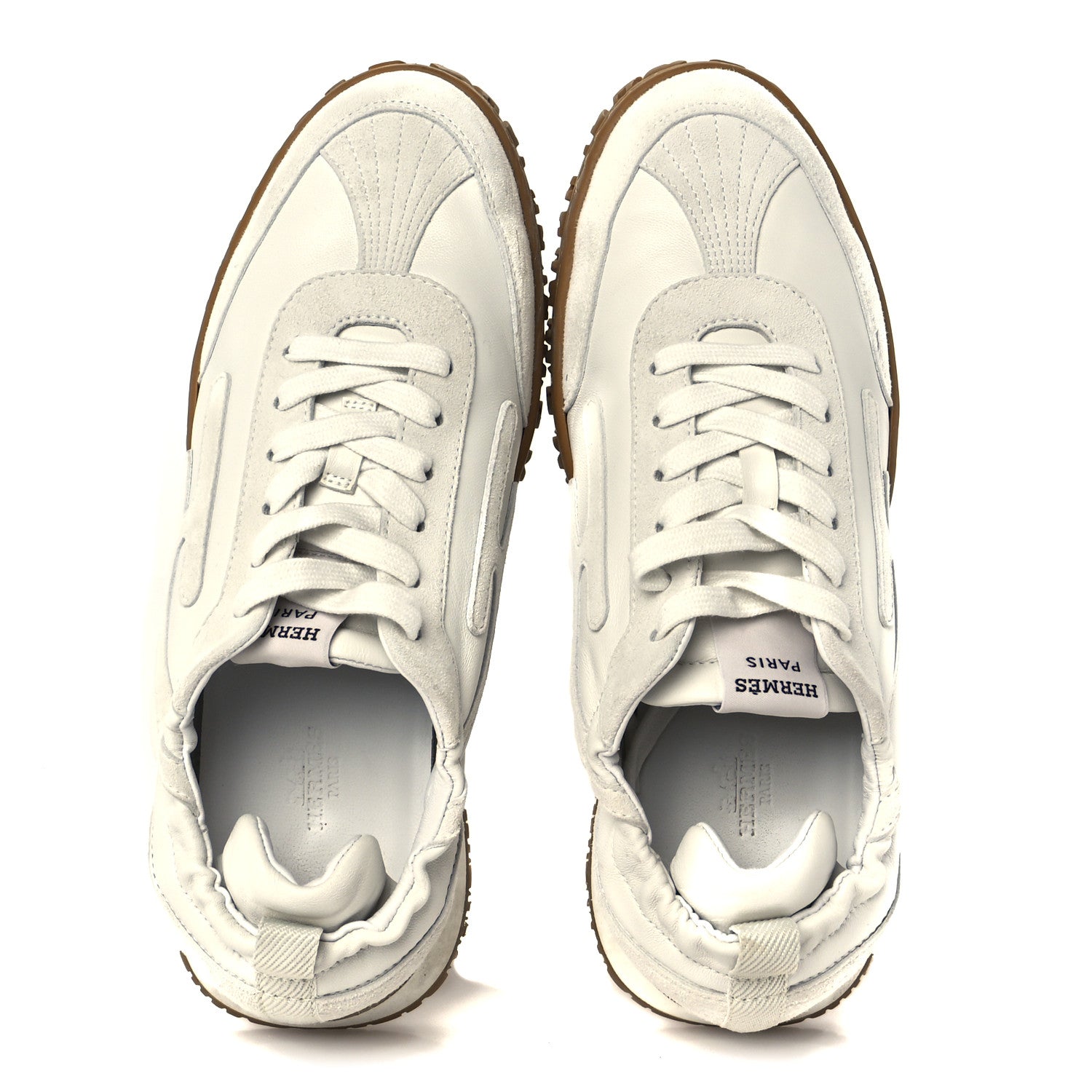 Hermes Nappa Suede Goatskin Jet Sneakers 38 White 2 of 8