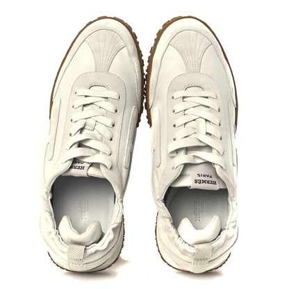 Hermes Nappa Suede Goatskin Jet Sneakers 38 White 2 of 8