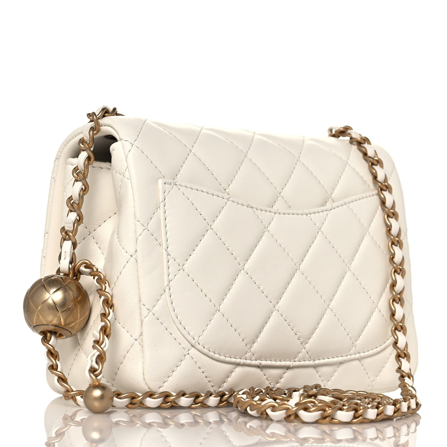 Chanel Lambskin Quilted Mini Pearl Crush Flap White 3 of 14