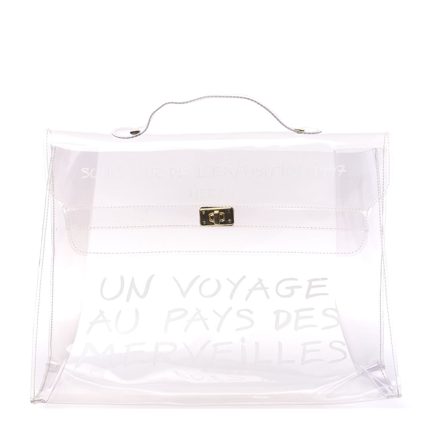 Hermes Vinyl Souvenir De L'Exposition Kelly Transparent 1 of 7