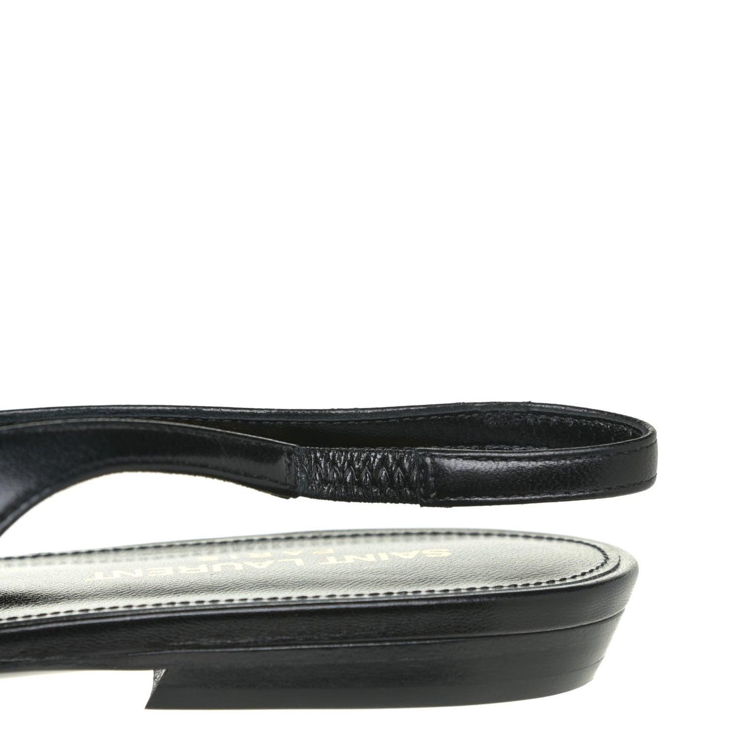 Patent Smooth Lambskin Anais Slingback Flats 36.5 Black Navy