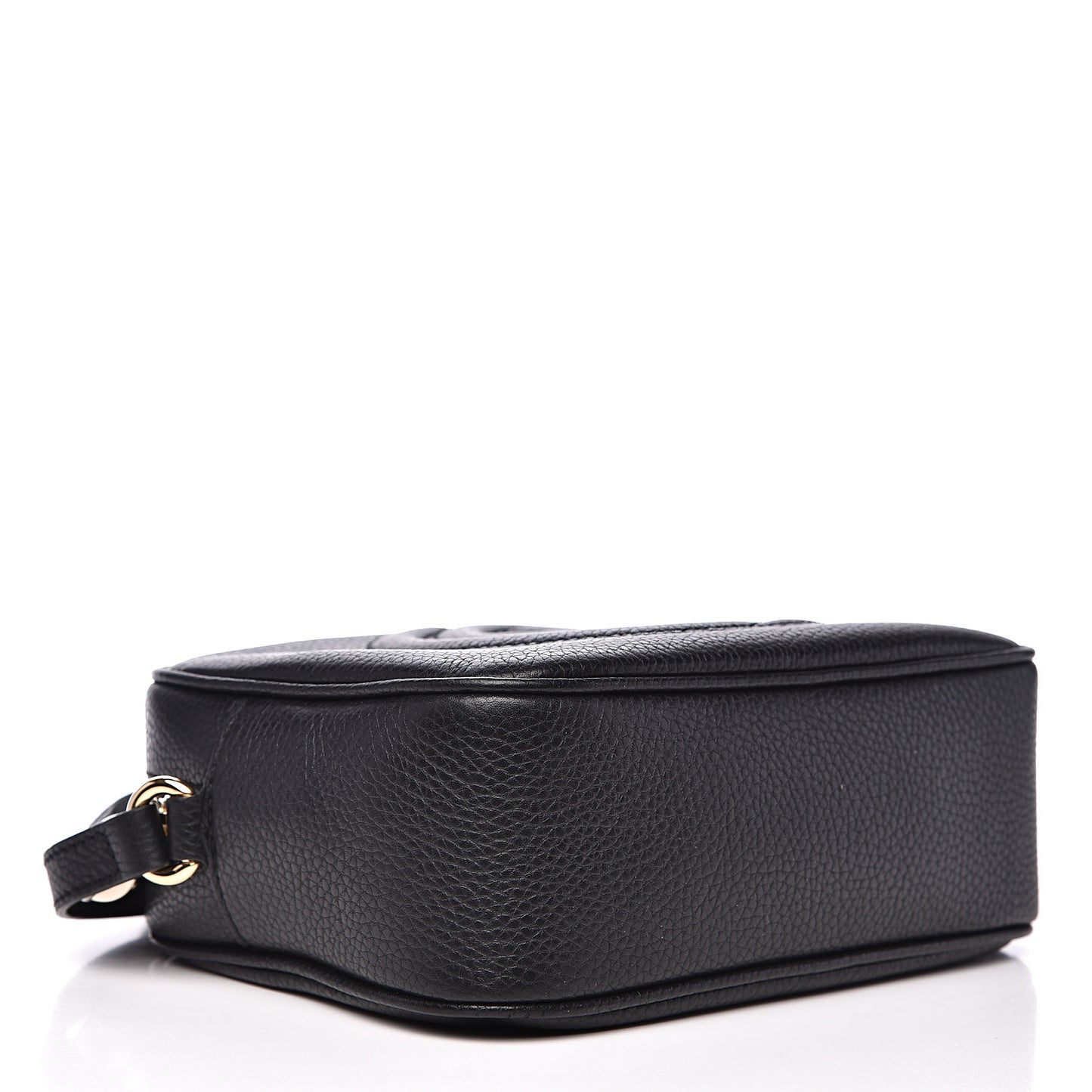 Pebbled Calfskin Small Soho Disco Bag Black