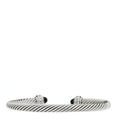 David Yurman Sterling Silver Diamond Black Onyx 5mm Cable Classics Princess Bracelet 2 of 3