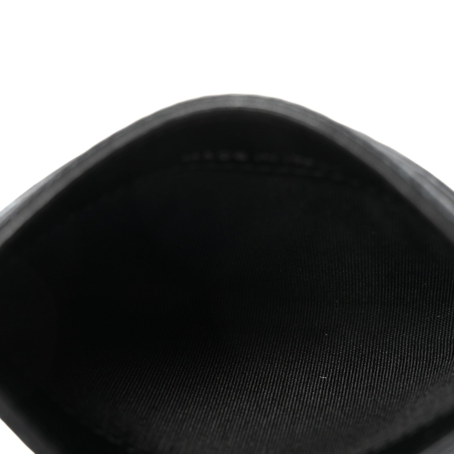 Lambskin Camellia Embossed Card Holder Black