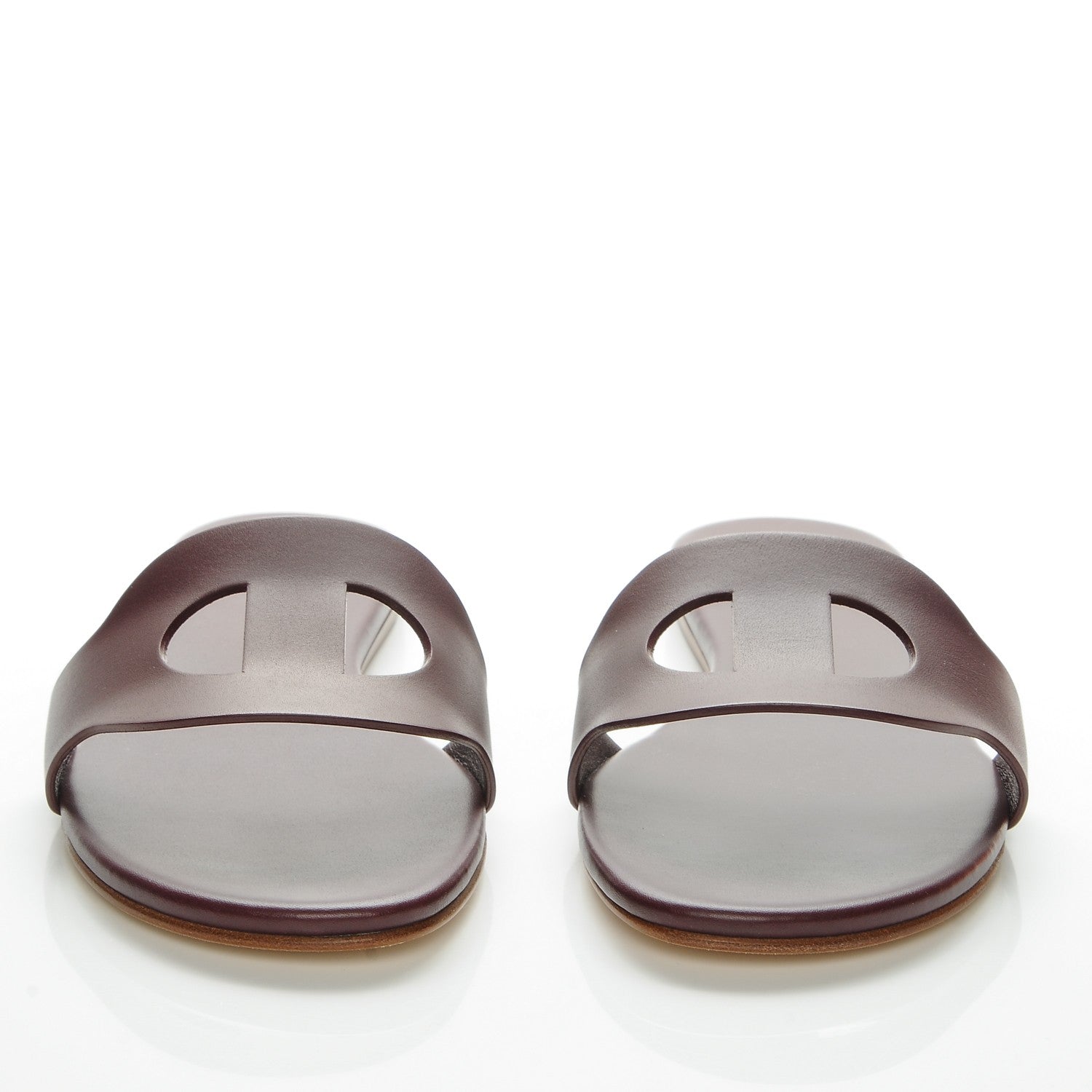 Hermes Calfskin Lisboa Sandals 38 Bordeaux 4 of 7