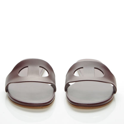 Hermes Calfskin Lisboa Sandals 38 Bordeaux 4 of 7