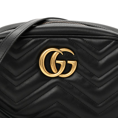 Gucci Calfskin Matelasse Small GG Marmont Chain Shoulder Bag Black 8 of 11