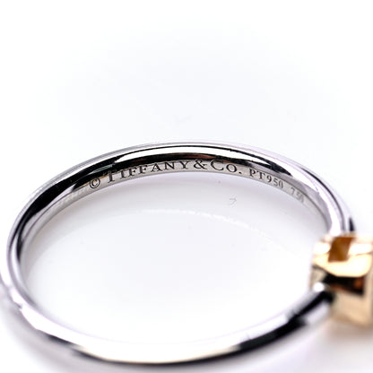 Tiffany Platinum 18K Yellow Gold Fancy Yellow Diamond .31ct Bezet Ring 50 5.5 5 of 7