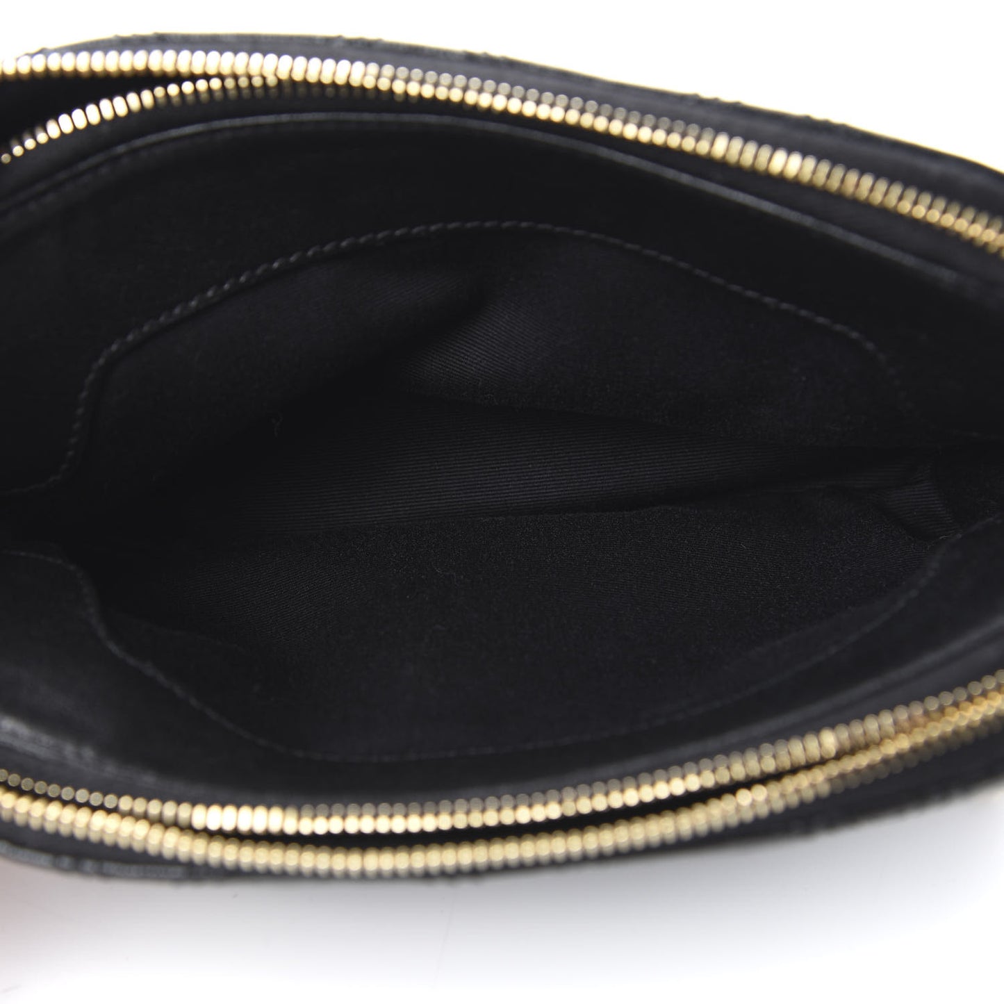 Grained Lambskin Quilted Mini Becky Double Zip Bag Black