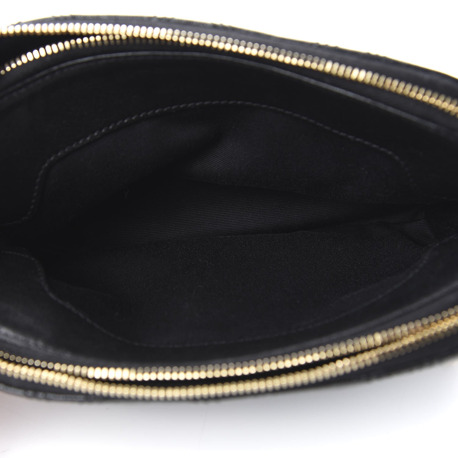 Saint Laurent Grained Lambskin Quilted Mini Becky Double Zip Bag Black 6 of 12
