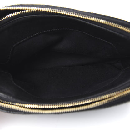 Saint Laurent Grained Lambskin Quilted Mini Becky Double Zip Bag Black 6 of 12