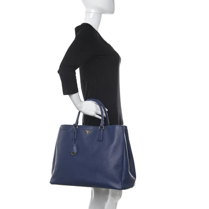 Prada Saffiano Lux Extra Large Galleria Double Zip Tote Bluette 2 of 10