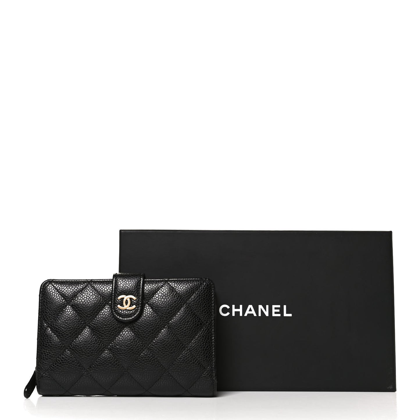 Caviar Quilted CC French Wallet Black