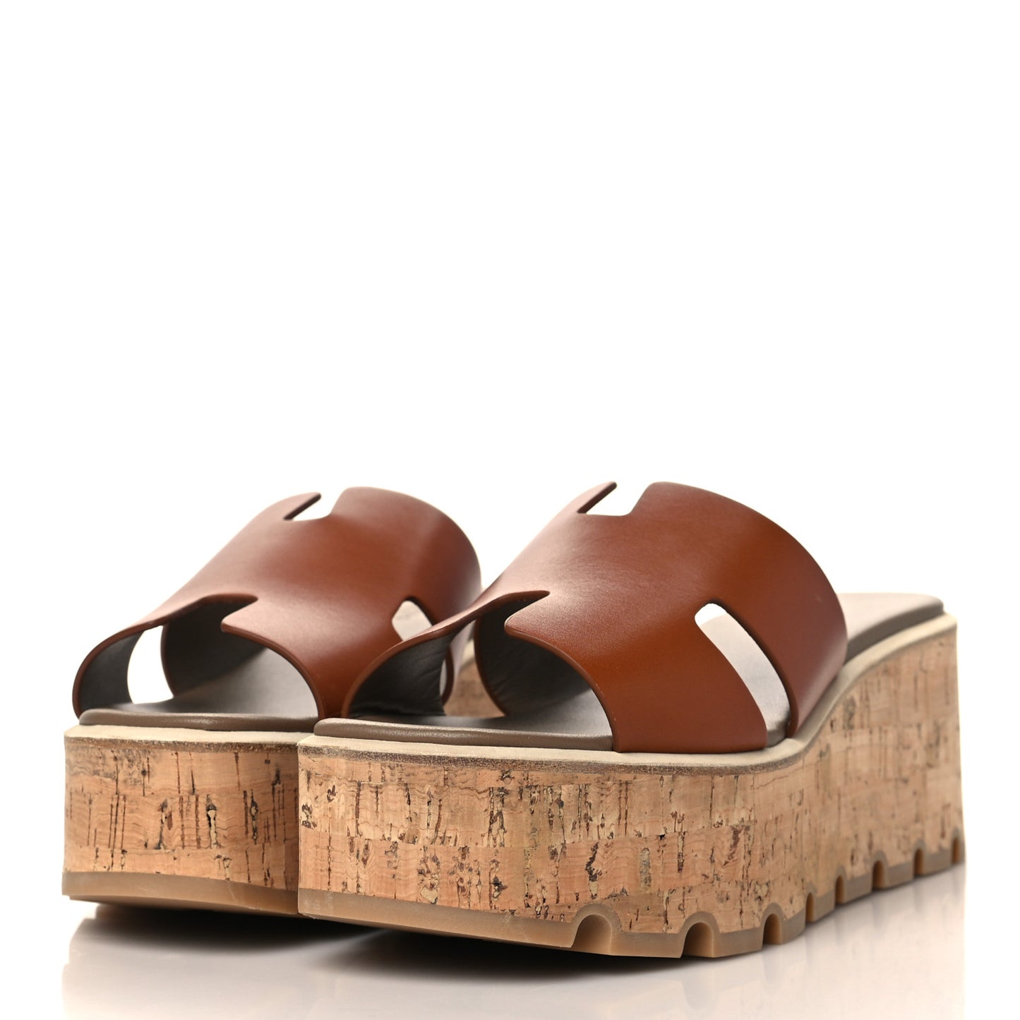 Calfskin Cork Eze 30 Sandals 37 Marron Glaise