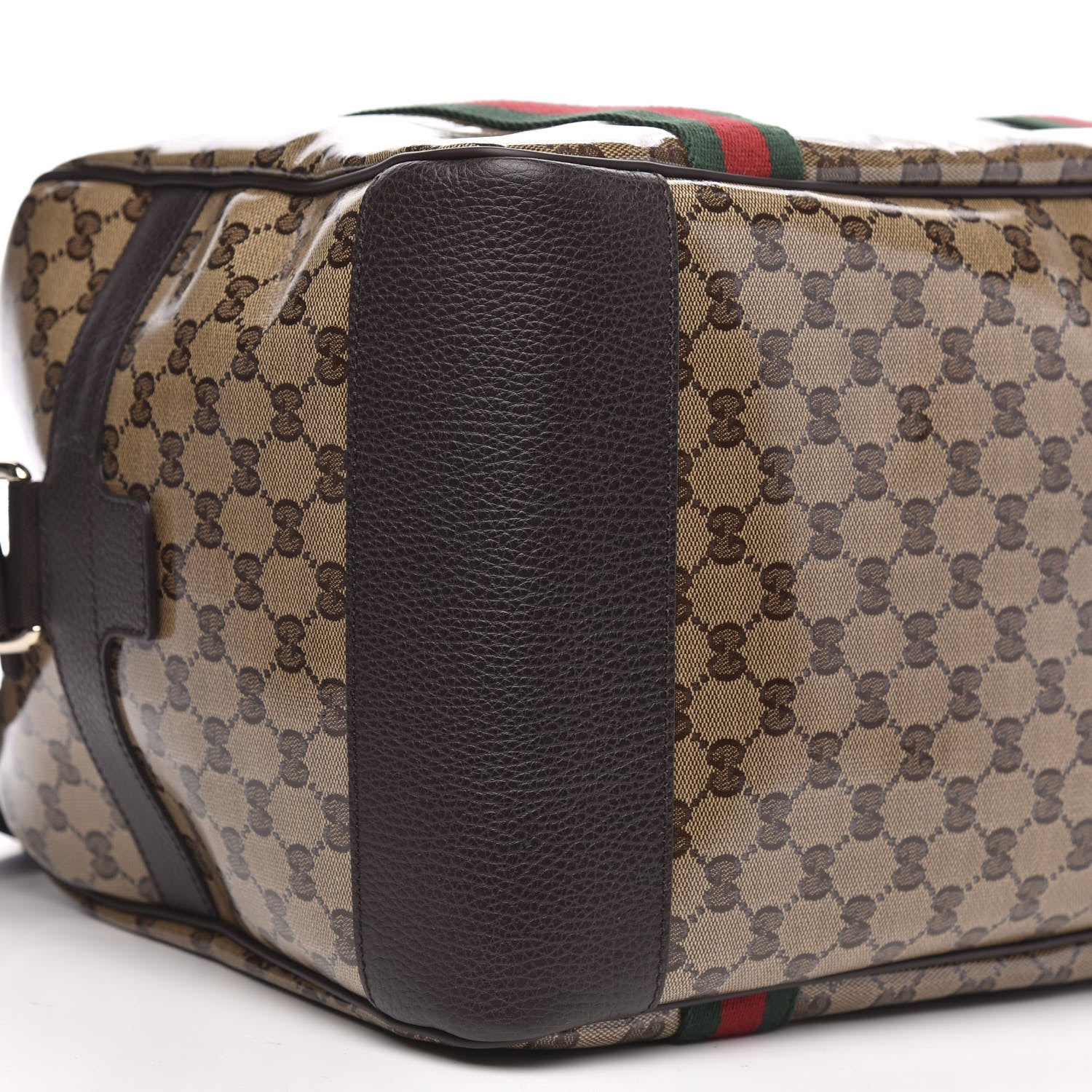 Gucci Crystal Monogram Web Large Carry On Duffle Bag Brown 7 of 9