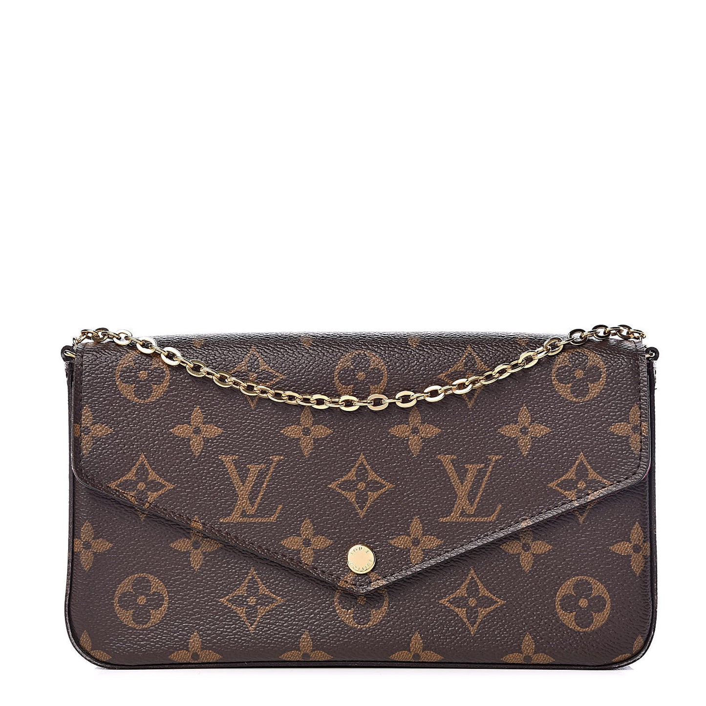Monogram Pochette Felicie Chain Wallet Fuchsia