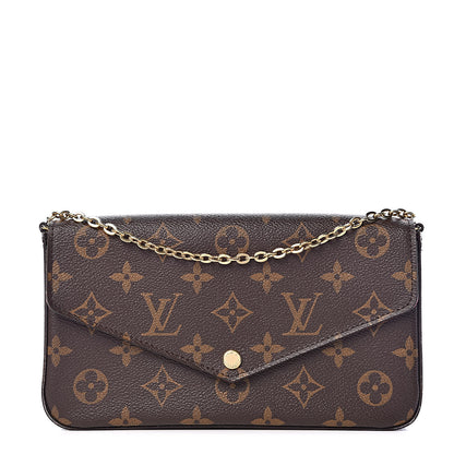 Louis Vuitton Monogram Pochette Felicie Chain Wallet Fuchsia 1 of 12