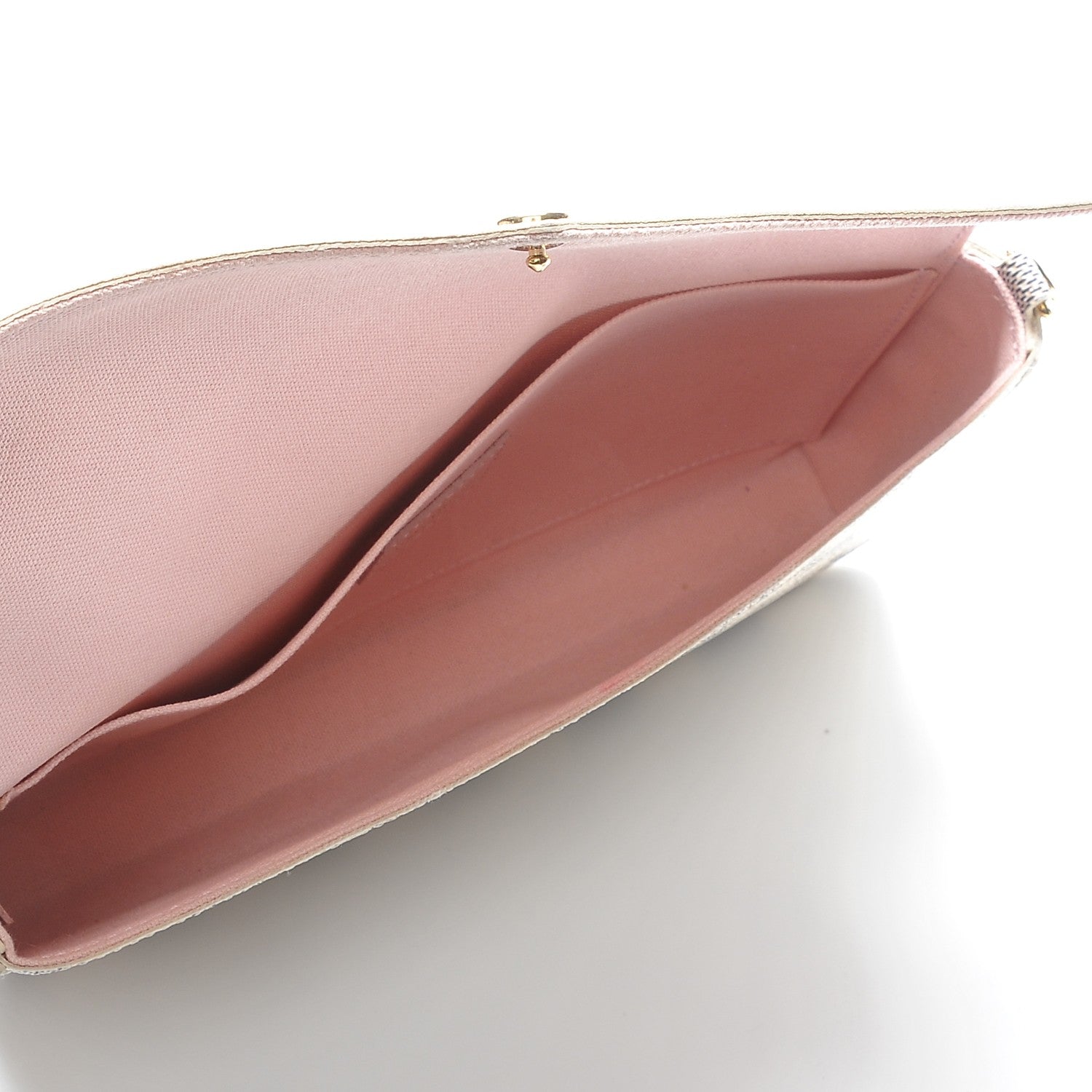 Louis Vuitton Damier Azur Pochette Felicie Chain Wallet Rose Ballerine 5 of 8