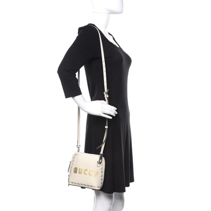 Gucci X SEGA Calfskin GUCCY Stars Mini Dome Shoulder Bag Mystic White Gold 2 of 9