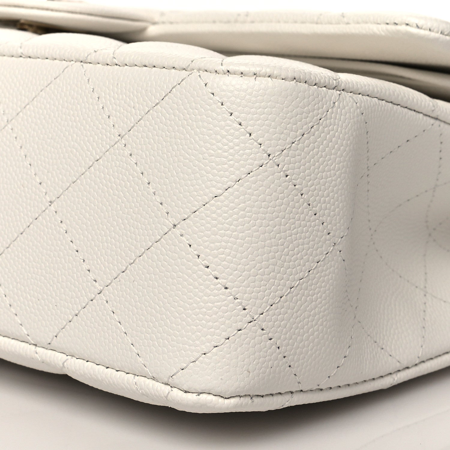 Chanel Caviar Quilted Medium Double Flap White 9 of 10