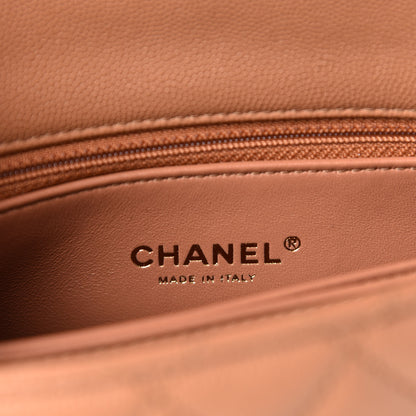 Chanel Caviar Quilted Lizard Embossed Mini Coco Handle Flap Brown 9 of 11