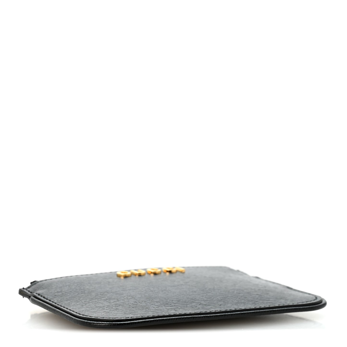 Calfskin Script Key Case Black