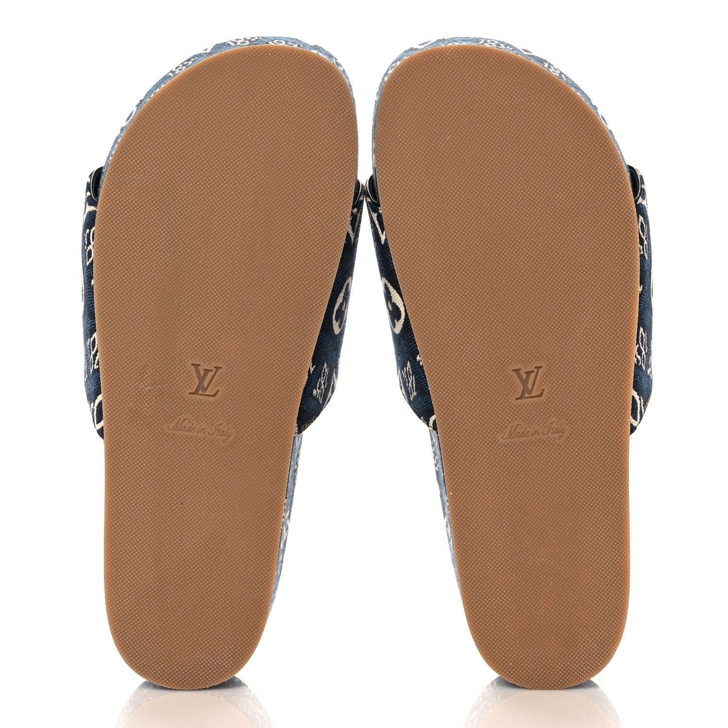Louis Vuitton Canvas Since 1854 Jumbo Flatform Mule Sandals 38 Blue 5 of 8