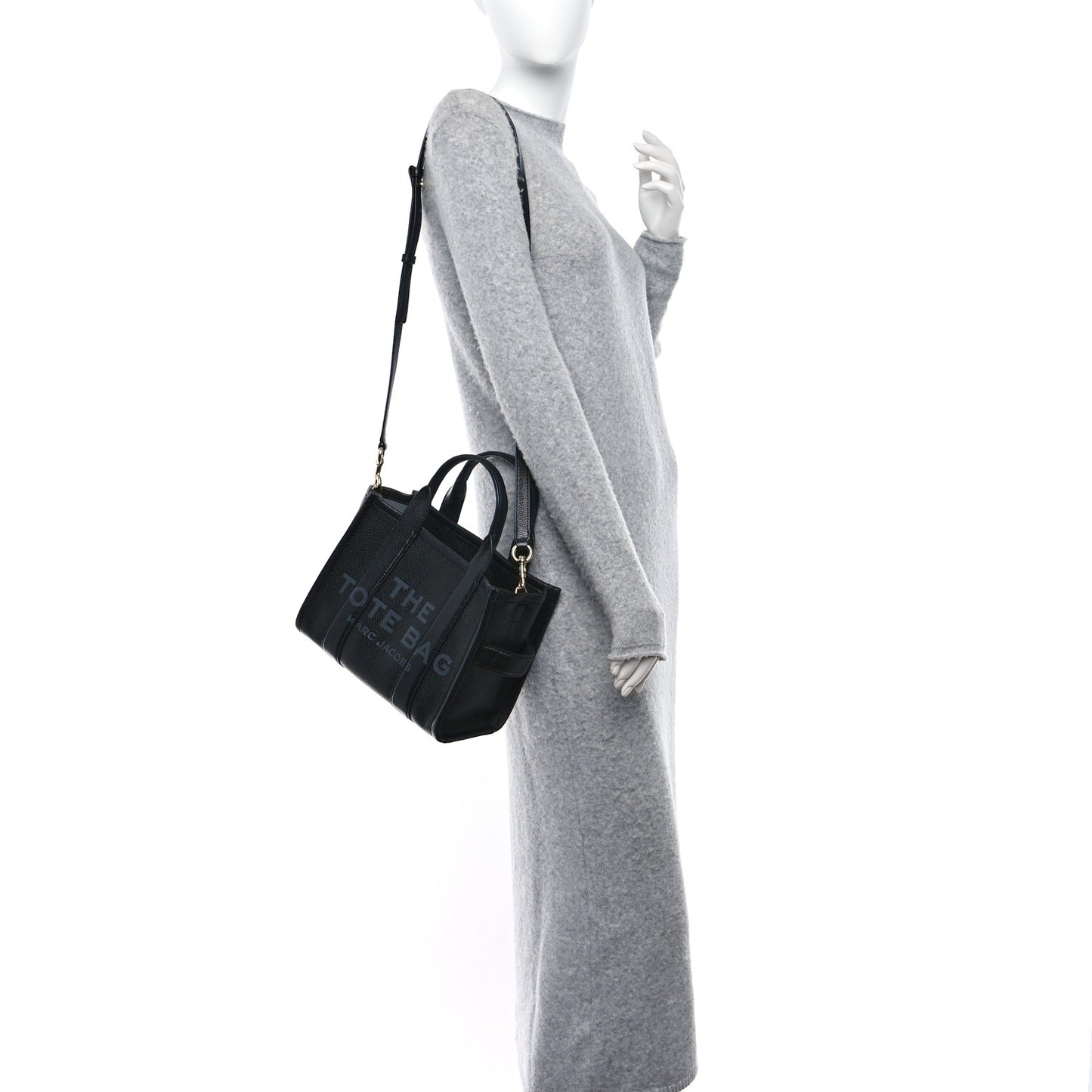 Grained Calfskin Small The Tote Bag Black