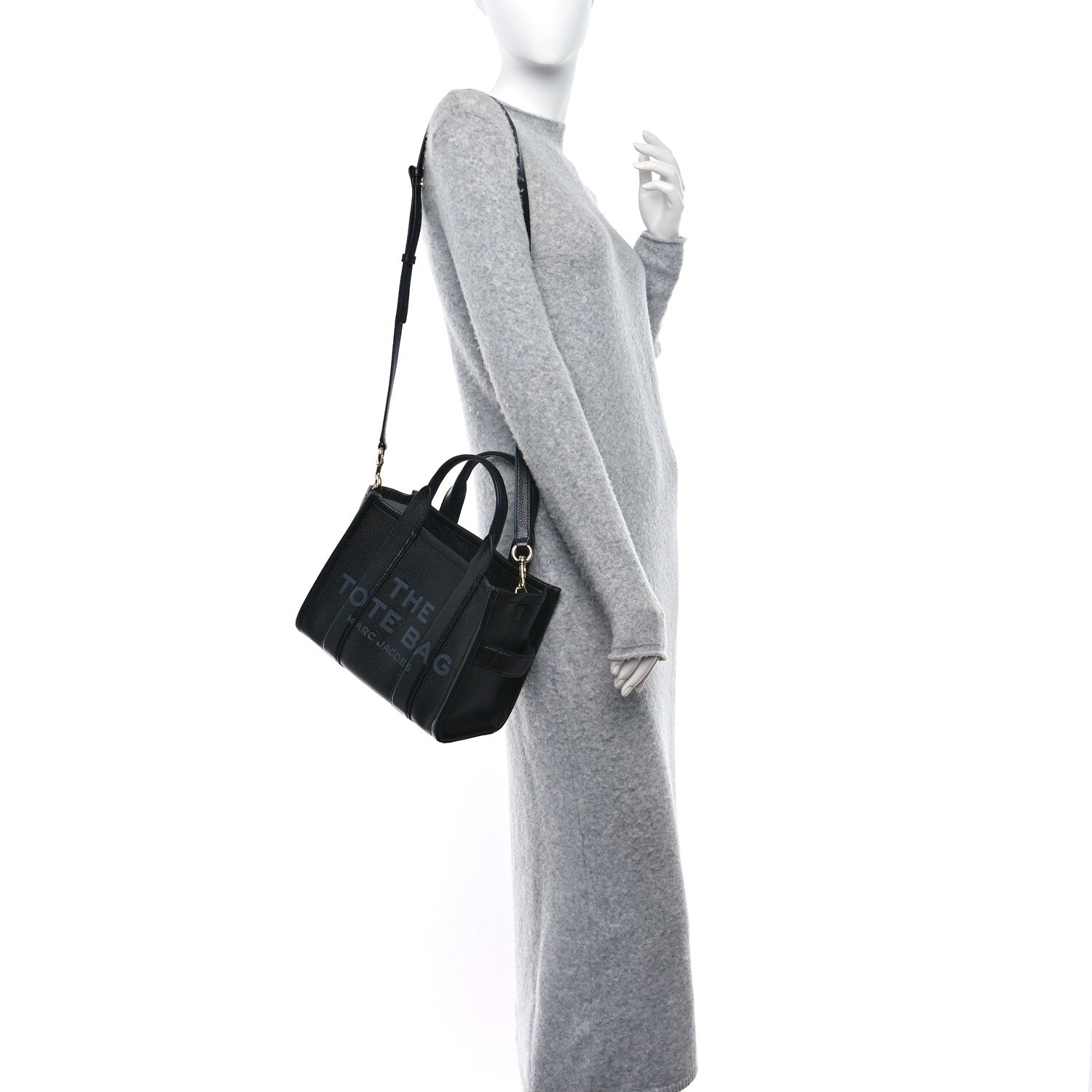 Marc Jacobs Grained Calfskin Small The Tote Bag Black 2 of 8