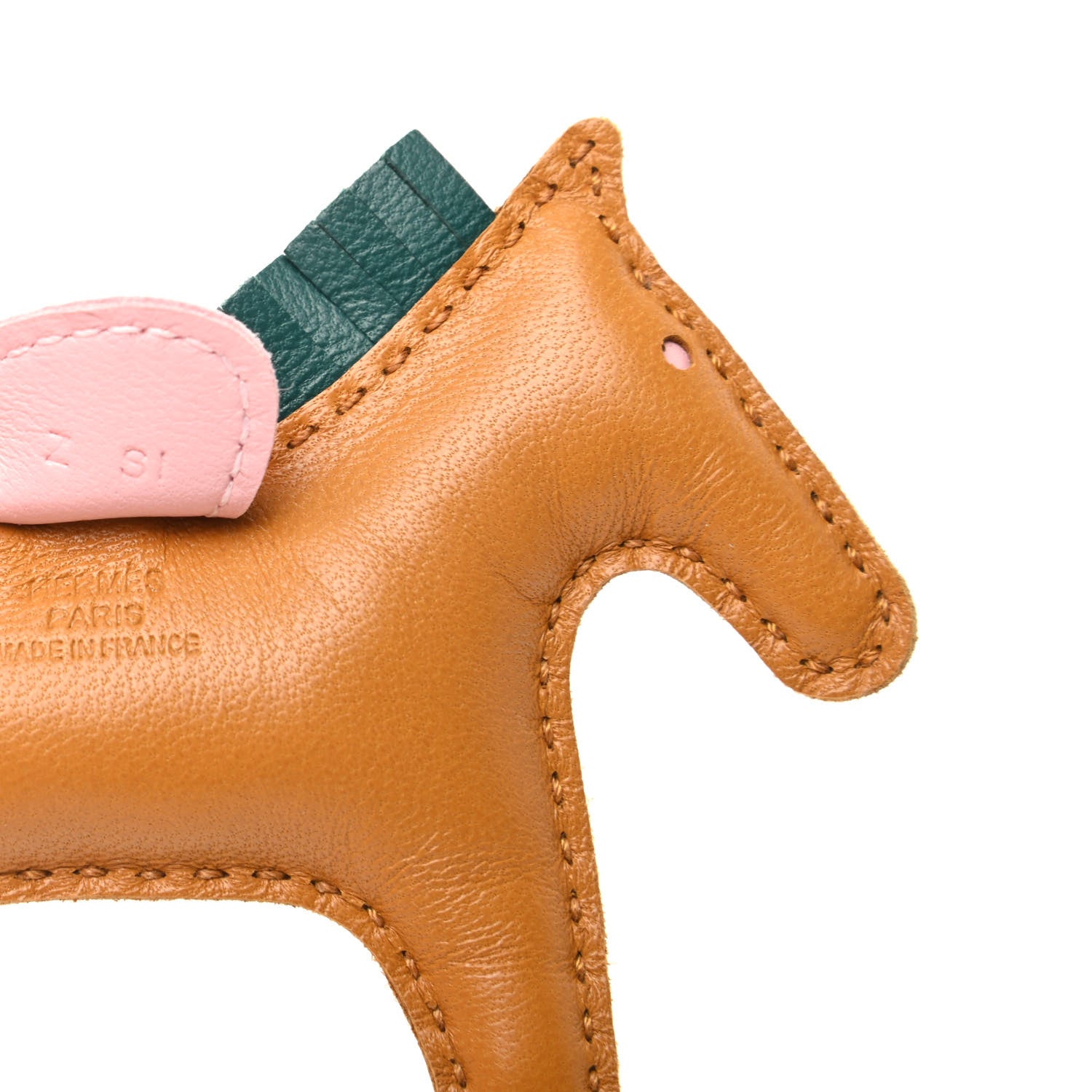 Hermes Milo Lambskin Grigri Rodeo Horse Bag Charm PM Sesame Malachite Rose Sakura 3 of 5
