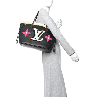 Louis Vuitton Calfskin Monogram Teddy Neverfull MM Black 3 of 21