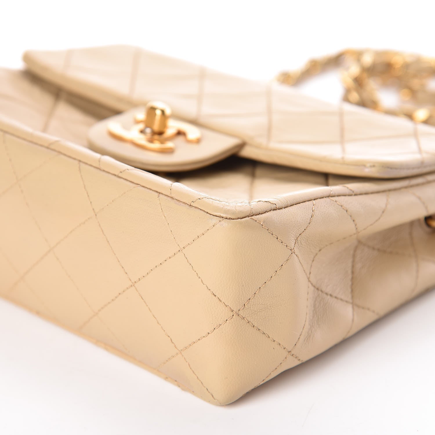 Chanel Lambskin Quilted Mini Square Flap Beige 10 of 11