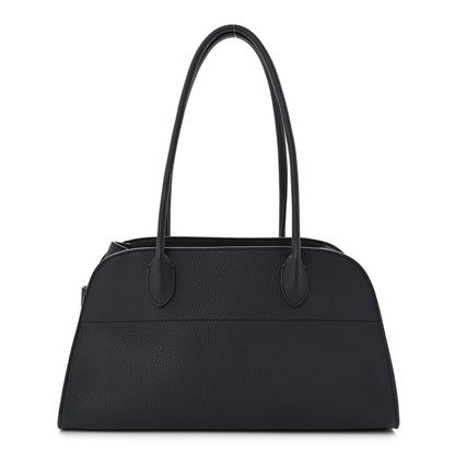 The Row Grained Calfskin Margaux Shoulder 12 Dark Navy 1 of 17