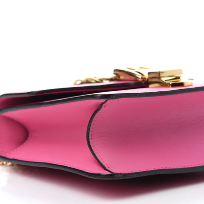 Gucci Vitello Fontanella Web Mini Sylvie Chain Shoulder Bag Pink Tropical Flower 10 of 13