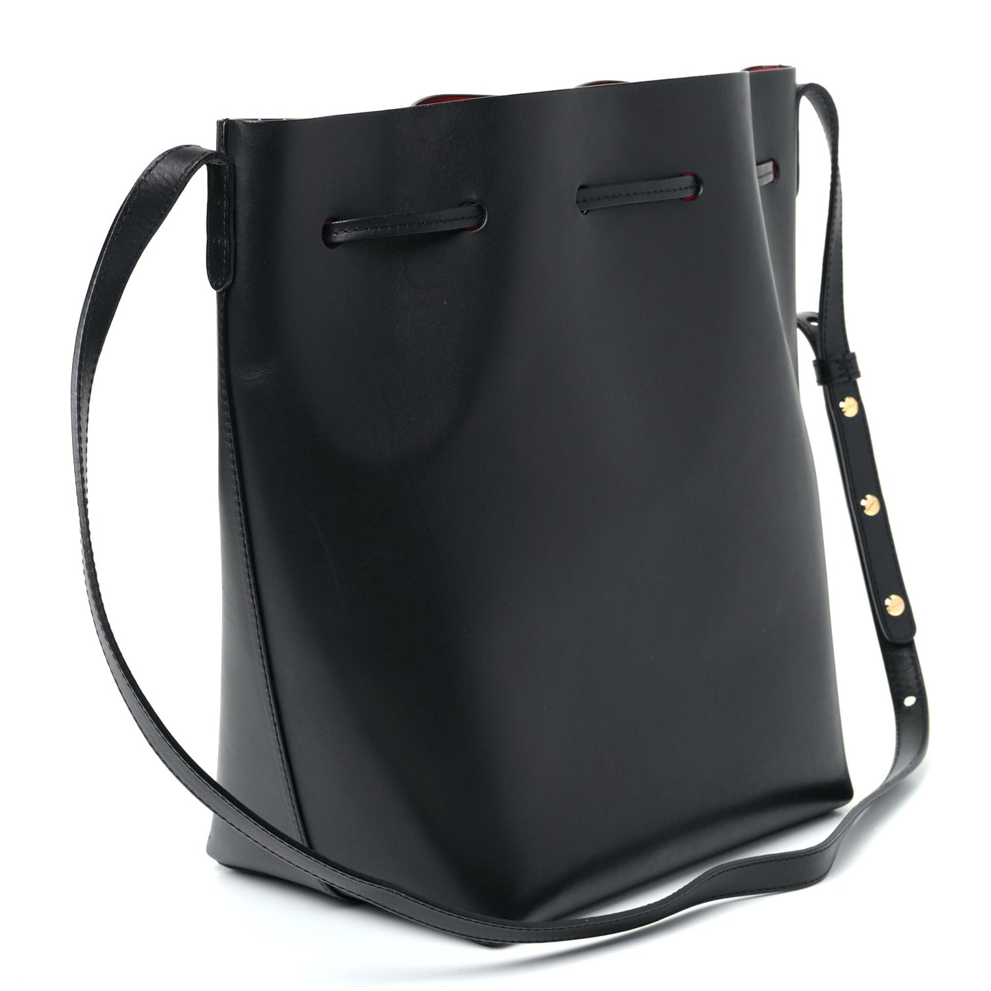 Vegetable Tanned Calfskin Bucket Bag Black Flamma