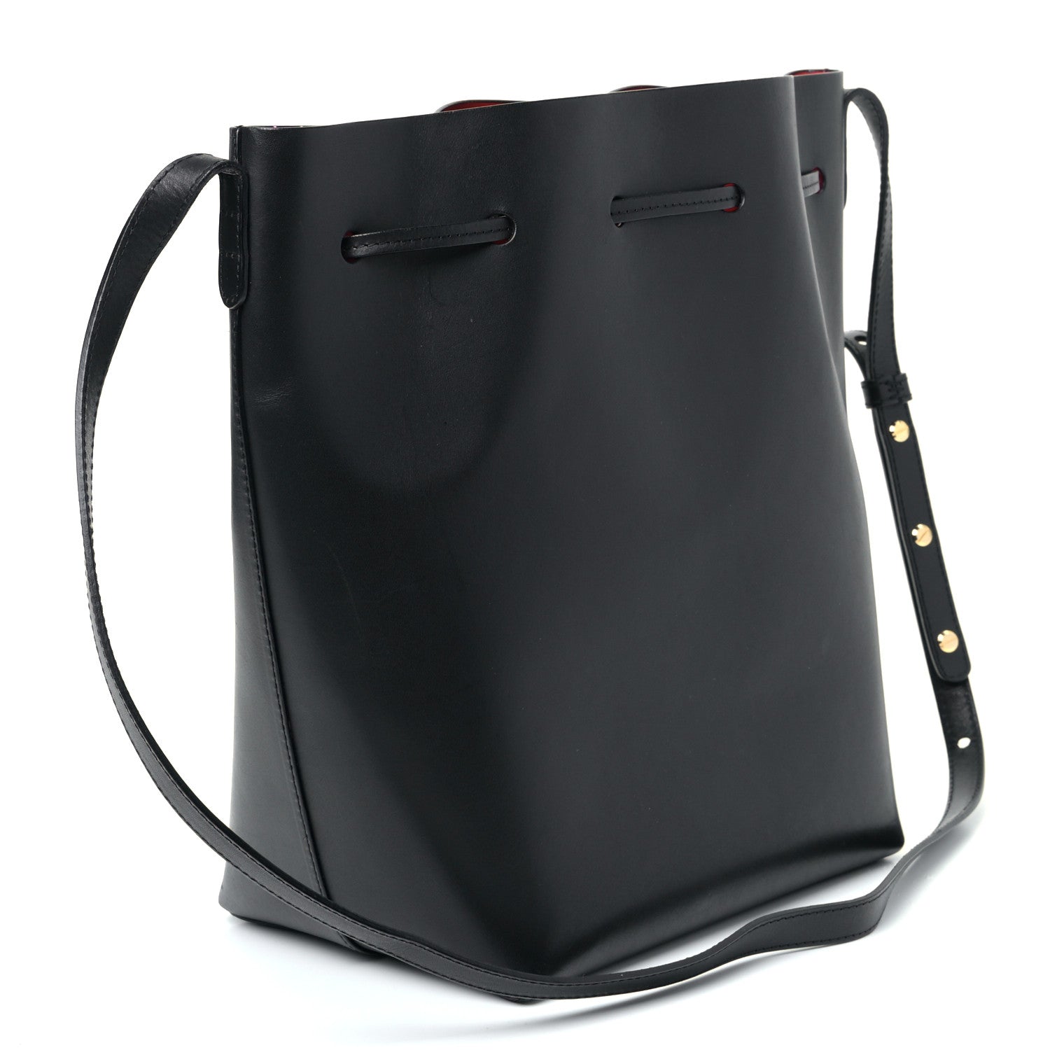 Mansur Gavriel Vegetable Tanned Calfskin Bucket Bag Black Flamma 2 of 4