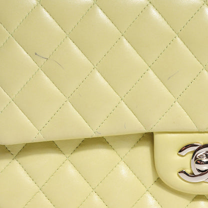 Chanel Lambskin Quilted Medium Double Flap Yellow 9 of 10