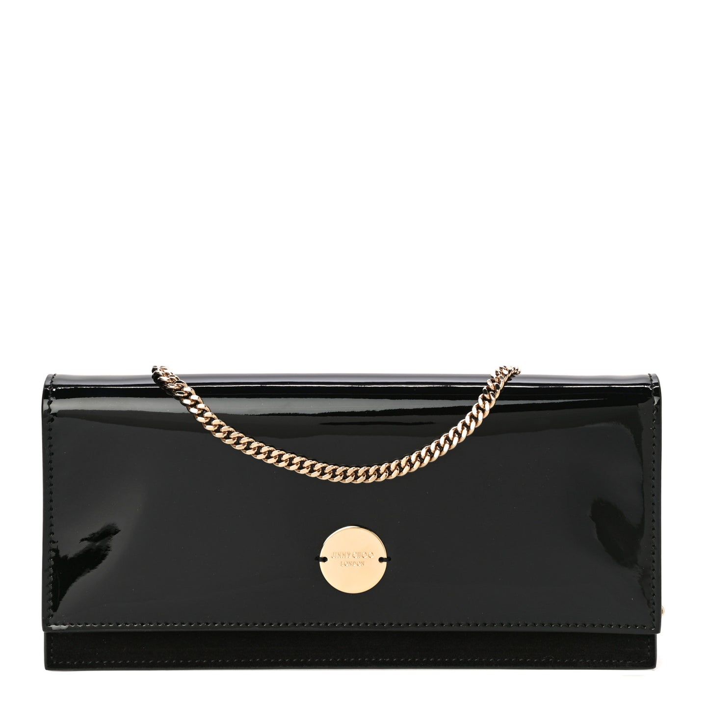 Patent Suede Fie Clutch Black